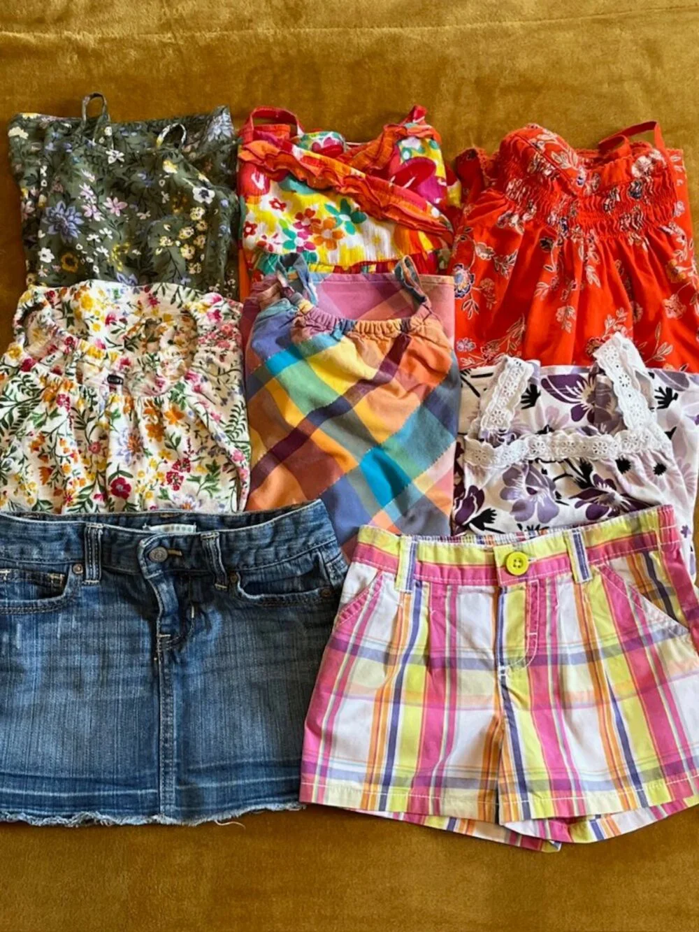 Mixed Lot of Girls Clothes 8 Pc Old Navy Dresses Skirt Shorts Tops Size 5 XS 5T